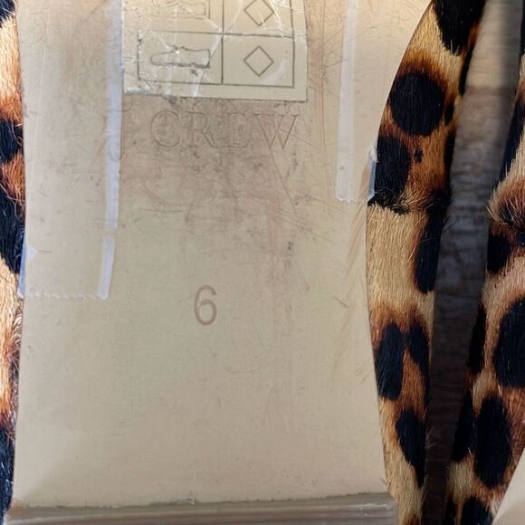 J. Crew Womens Leopard Print Calf Hair Slip-on Loafer Flats Tan Brown Size 6 - Picture 8 of 9